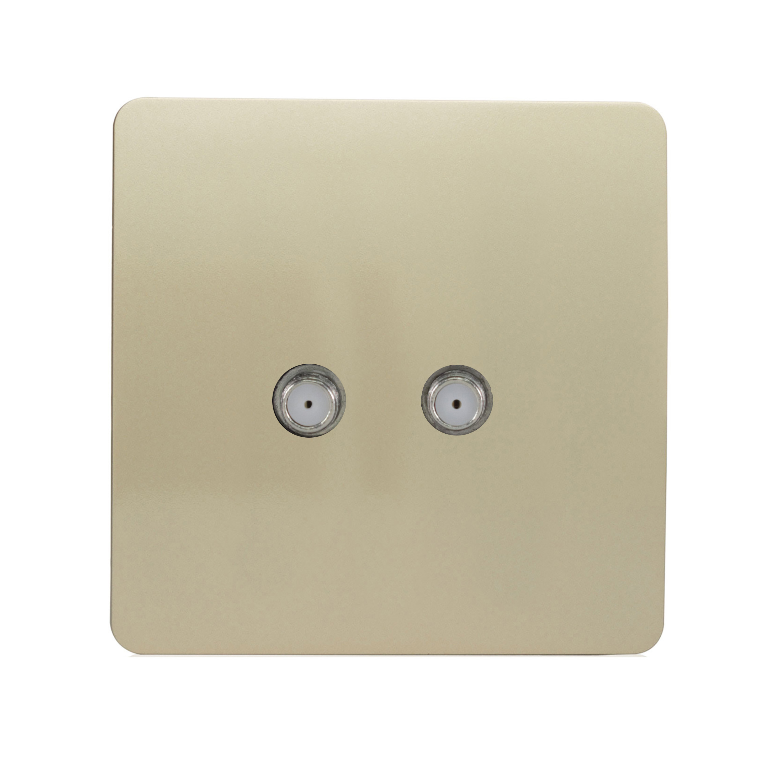 ART-2SATGO  2 Gang F-Type Satellite Televison Socket Champagne Gold
